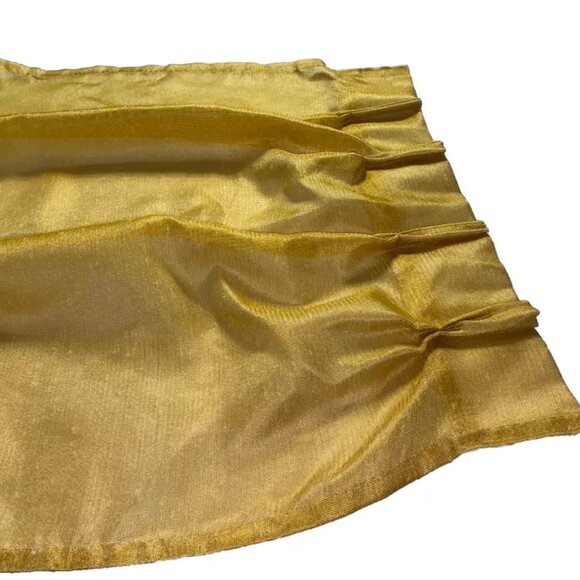 Set 4 Vintage 1960s Curtains Panels Yellow Sheer Pinch Pleat Drapes 82 in Long - Picture 5 of 7